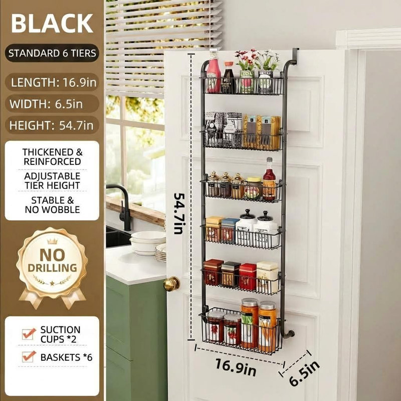 Wall Spice Rack, Matte Black