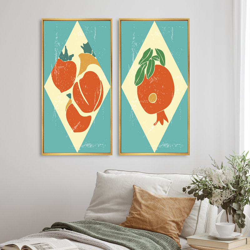 «Still Life Vintage Autumn Harvest I», ensemble de 2 impressions, H 40 po x l 40 po x P 1,5 po, Toile avec cadre doré