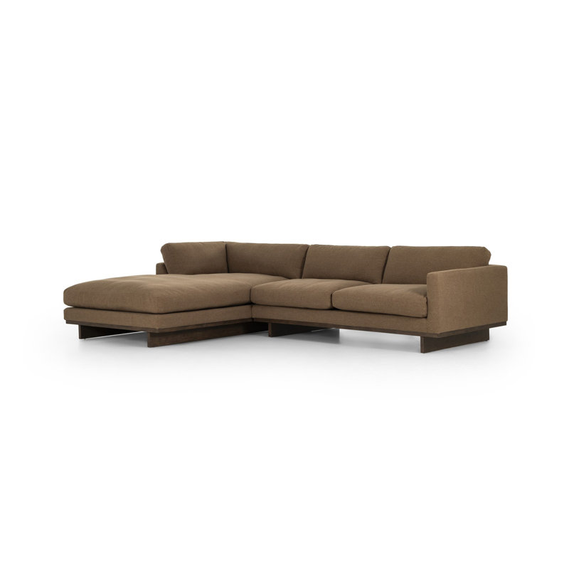 Menades 2-Piece Upholstered Modular Sofa & Chaise, Accoudoir à gauche (vu de face), H 32 po x l 133 po x P 86 po