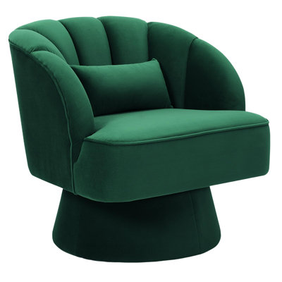 Fauteuil d'appoint pivotant à 360 °, fauteuil confortable moderne avec base surdimensionnée et siège allongé, rembourrage en coton épais, capacité de charge de 300 lb