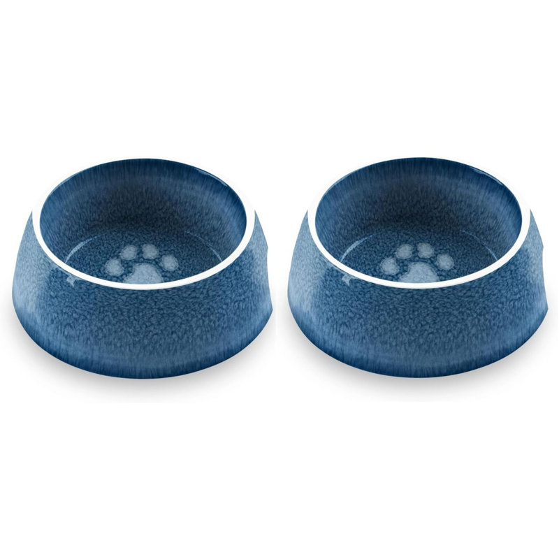 Bol pour animaux en mélamine Indaw Impressions Paw, 1 oz, Bleu