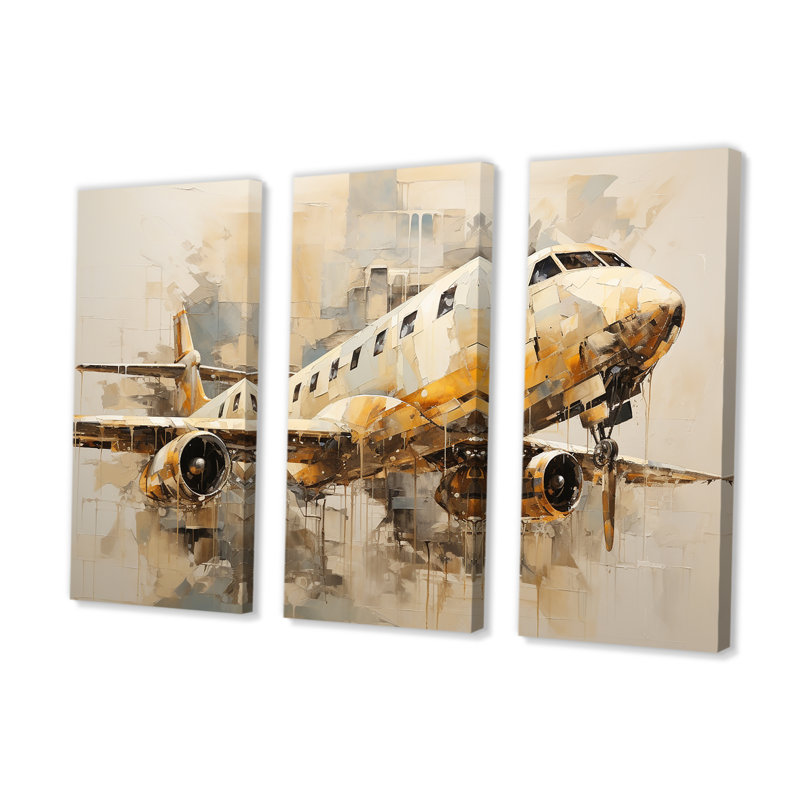 «Passager Plane Wings Of Adventure I», ensemble d'art mural sur toile, H 40 po x l 60 po x P 1 po