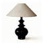 Petite lampe de table moderne en céramique blanche avec abat-jour en lin pour le salon de la chambre à coucher, ampoule incluse