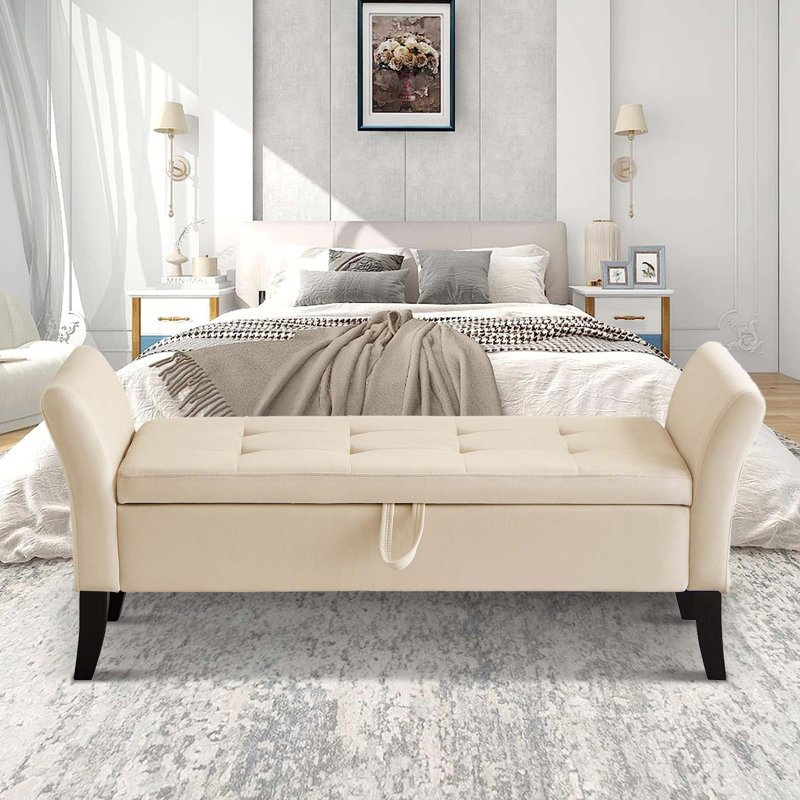 Banc de rangement Schoenbeck, Beige