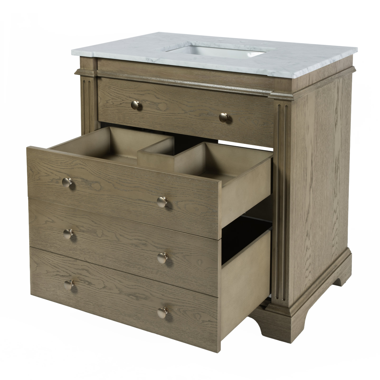 Garza 36" Acacia Single Bathroom Vanity, Light Oak Brown