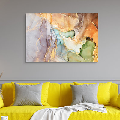 Elegant Decorative Tempered Glass Painting, 19.7 x 27.6 Inches | 100% Tempered Glass, Thickness: 0.16 Inches | Perfect for Home Decor, Living Room, and Office | Stunning Art Piece with Modern Aesthetic