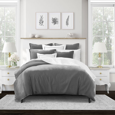 Alekis Gray Microfiber 3 Piece Coverlet / Bedspread Set