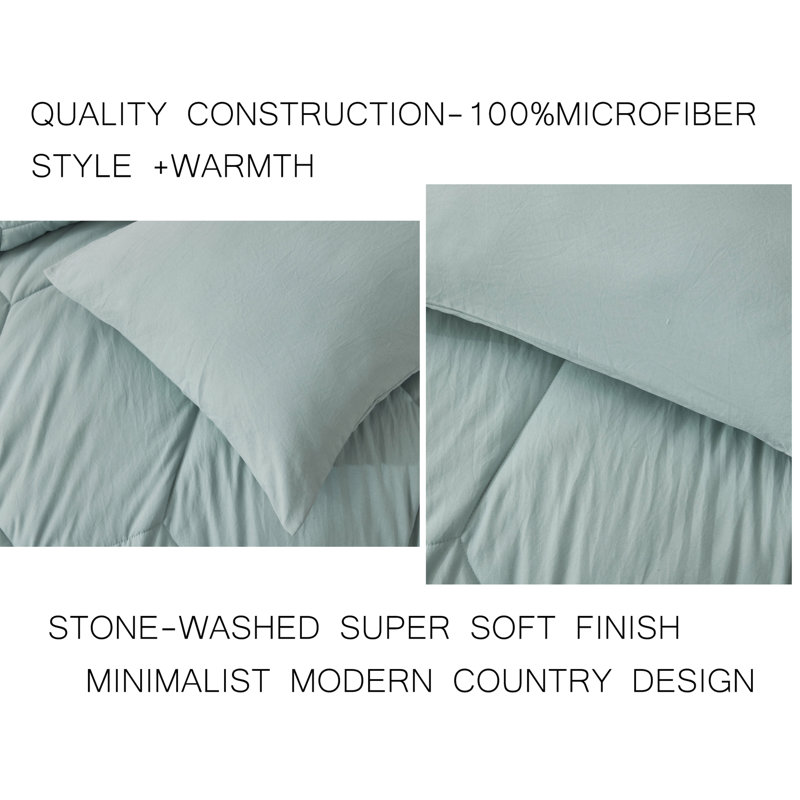 Aqua Twin Honeycomb Quilted Microfiber Comforter Set