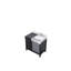 Ensemble de meuble-lavabo noir et gris l 36 po x P 22 po, comptoir en marbre gris château et robinet chromé