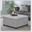 Repose-pieds rectangulaire rembourré en tissu