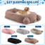 Lit pour chien humain, lit pour chien de taille humaine 71 po x 45 po x 12 po avec couverture, 2 poches de rangement latérales et poignée portative-1213385967