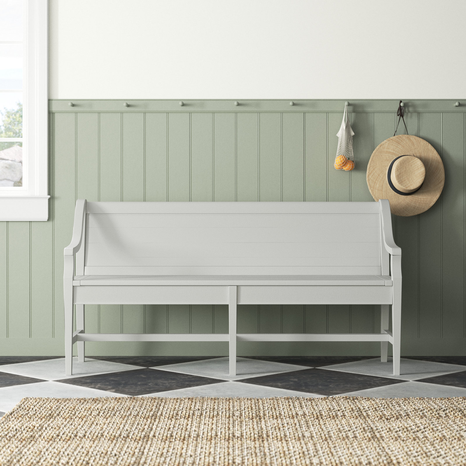 Carson Storage Bench, White