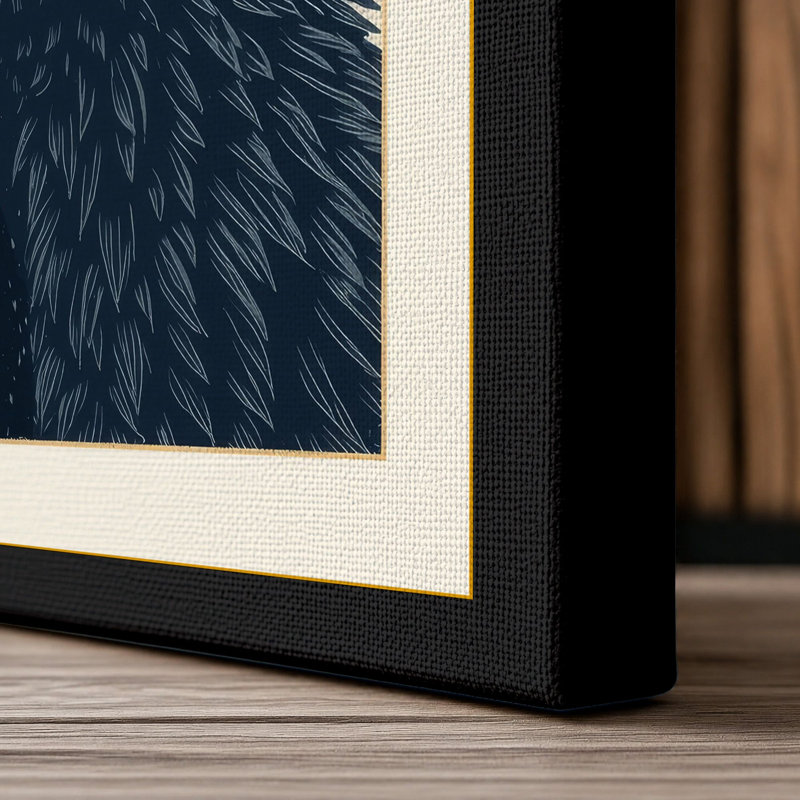 Black Bear Portrait Scandinavian - Wrapped Canvas, 36x24 - 91.4 x 61.0 cm, Black Border