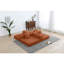 Canapé-lit convertible avec coussin cylindrique - Coussin pliant en velours côtelé avec cadre de forme fixe pour le salon, la chambre à coucher, le salon, le studio - ORANGE-329591517
