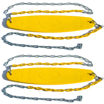 Sièges de balançoire 2 pièces robustes avec chaînes, pouvant supporter jusqu'à 250 lb (chacun) - Jaune