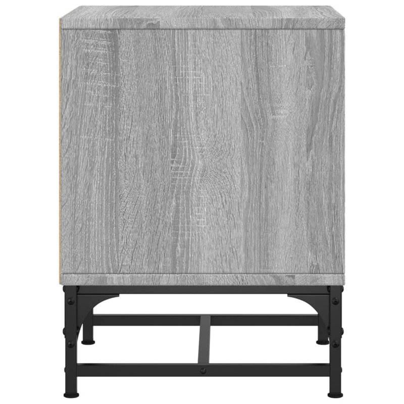 Genagra 35cm W Steel Bedside Table, Set of 2, Grey Sonoma