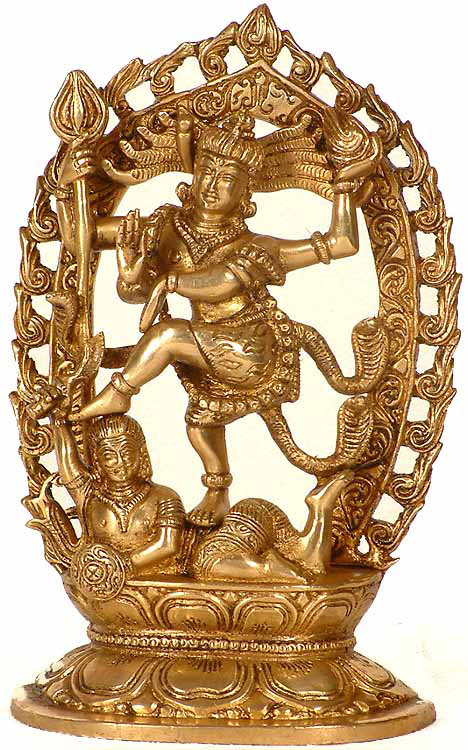 Handcrafted Brass Nataraja Statue, 9 in. Tall | Cosmic Dance Figurine for Meditation Room & Home Altar