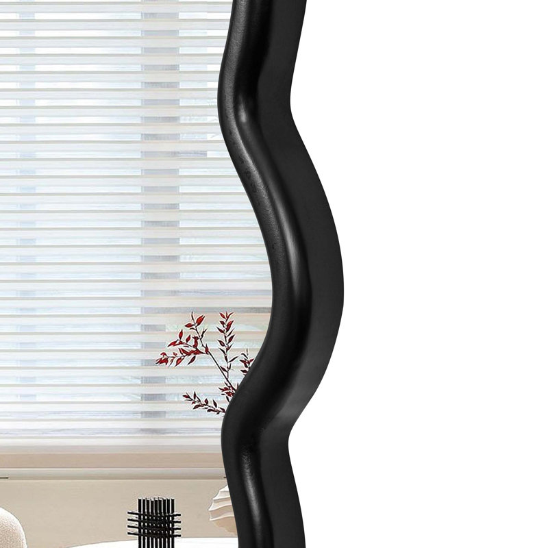 Miroir de salle de bain en bois massif, 41,7 po x 41,7 po