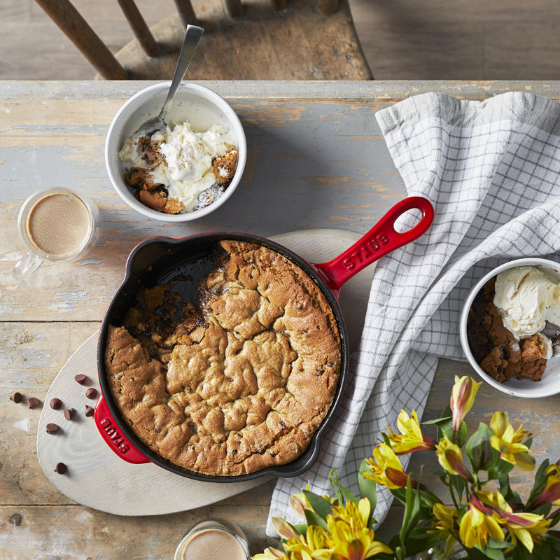 Pans Cast Iron Traditional Deep Frypan, Cherry, 11"