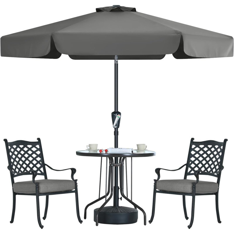 Carmilla 230cm Tilt Market Parasol, Dark Grey