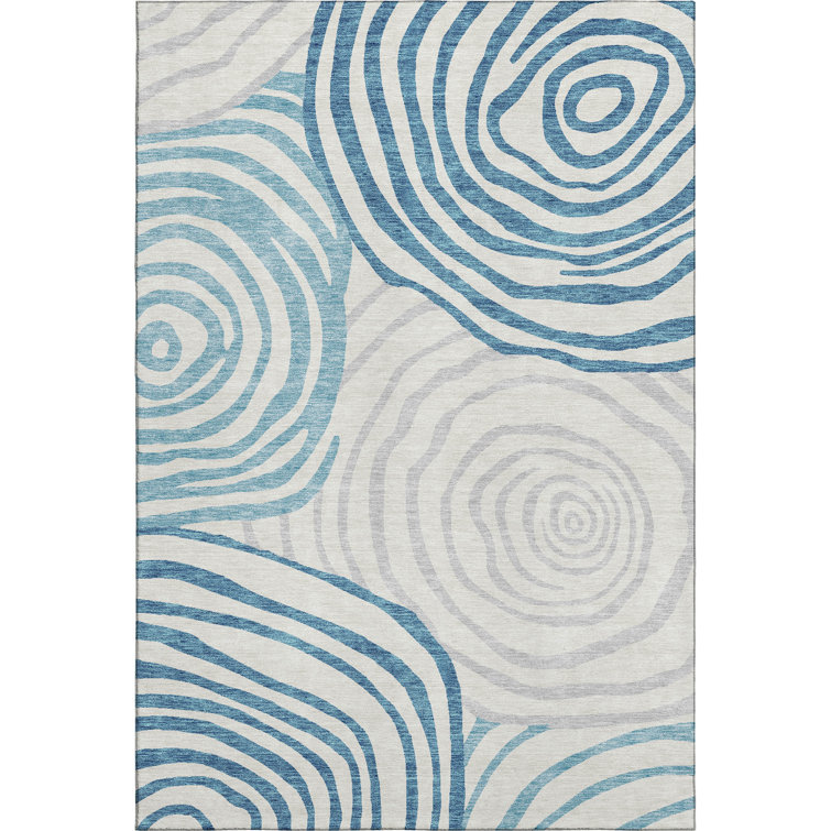 Premium Machine Washable Prisco Teal Rug