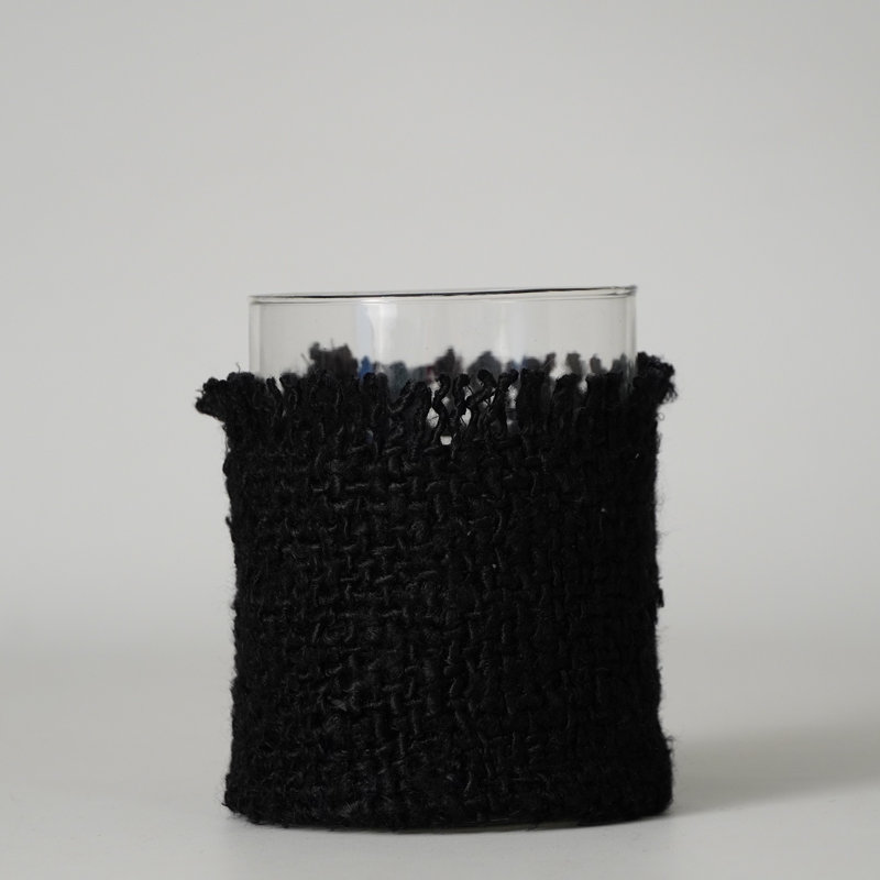 Jalin Glass Tabletop Votive Holder, Dark Gray, 5" H x 5" W