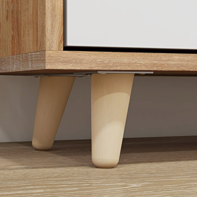 Armoire à chaussures étroite avec 3 portes rabattables et tablettes réglables