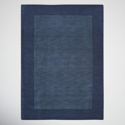 Dolma Handmade Loomed Wool Navy/Dark Blue Rug