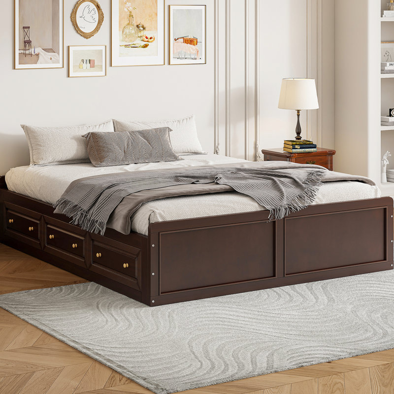 Lit plateforme en bois grand format 6 - Robuste et élégant pour un design attrayant, Blanc