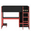 Lit mezzanine en bois avec bureau intégré, garde-robe, DEL et tiroir-1181359769