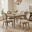 Ensemble de 2 chaises de style transitionnel rustique et d'appoint de salle à manger avec siège rembourré en tissu et cuisine élégante-489719458-489719459