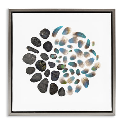Cadre flottant de la collection Feathers & Rocks, design par Beth Adoette