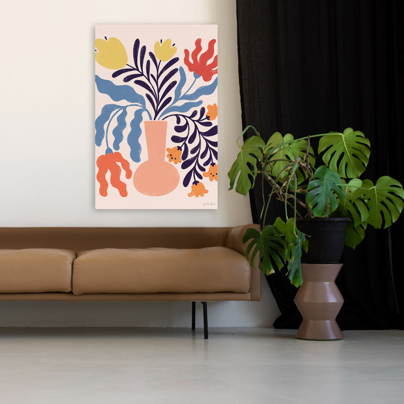 Mid-Century moderne et bohémien Mid Mod Floral I, H 48 po x l 32 po