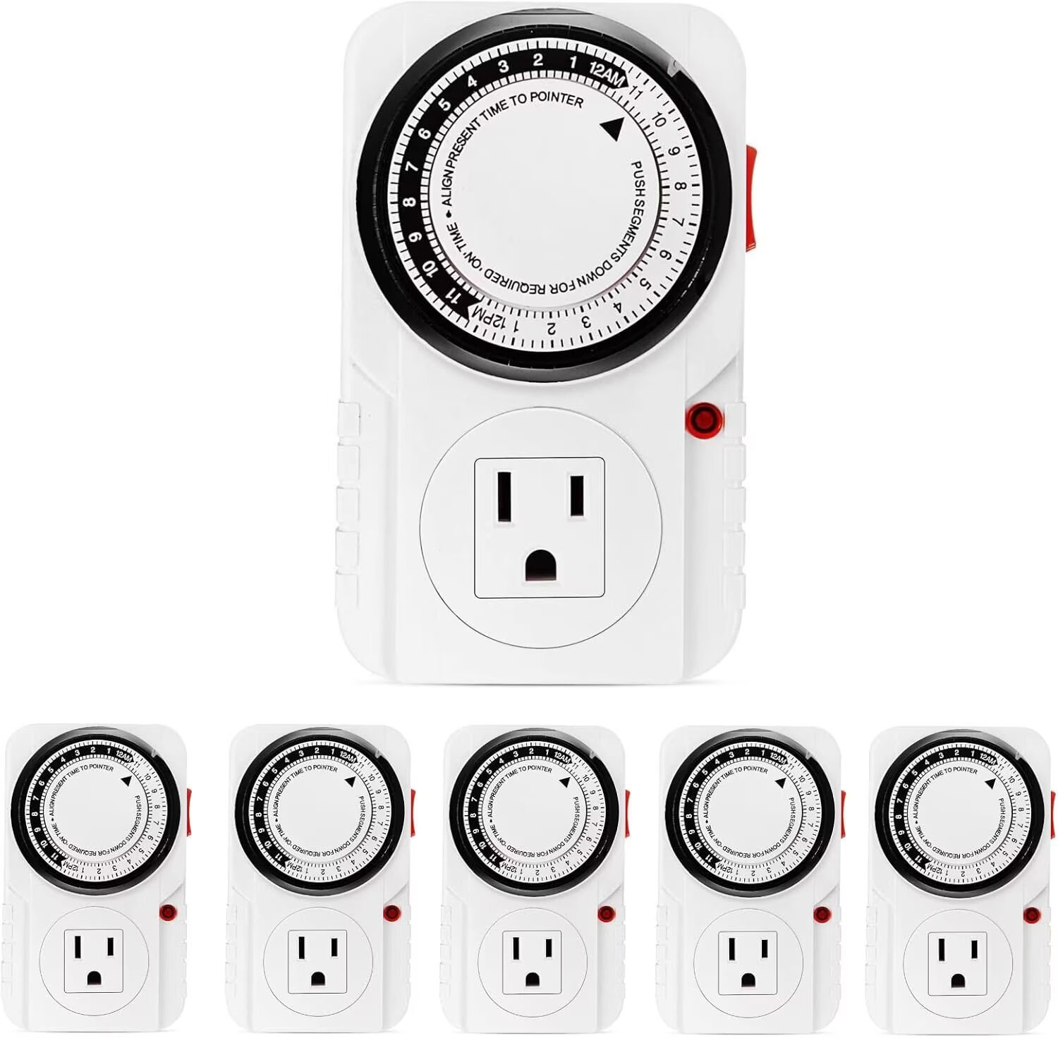 iPower 24 Hour Plug-in Timer, Mechanical Timer for Electrical Outlets ...