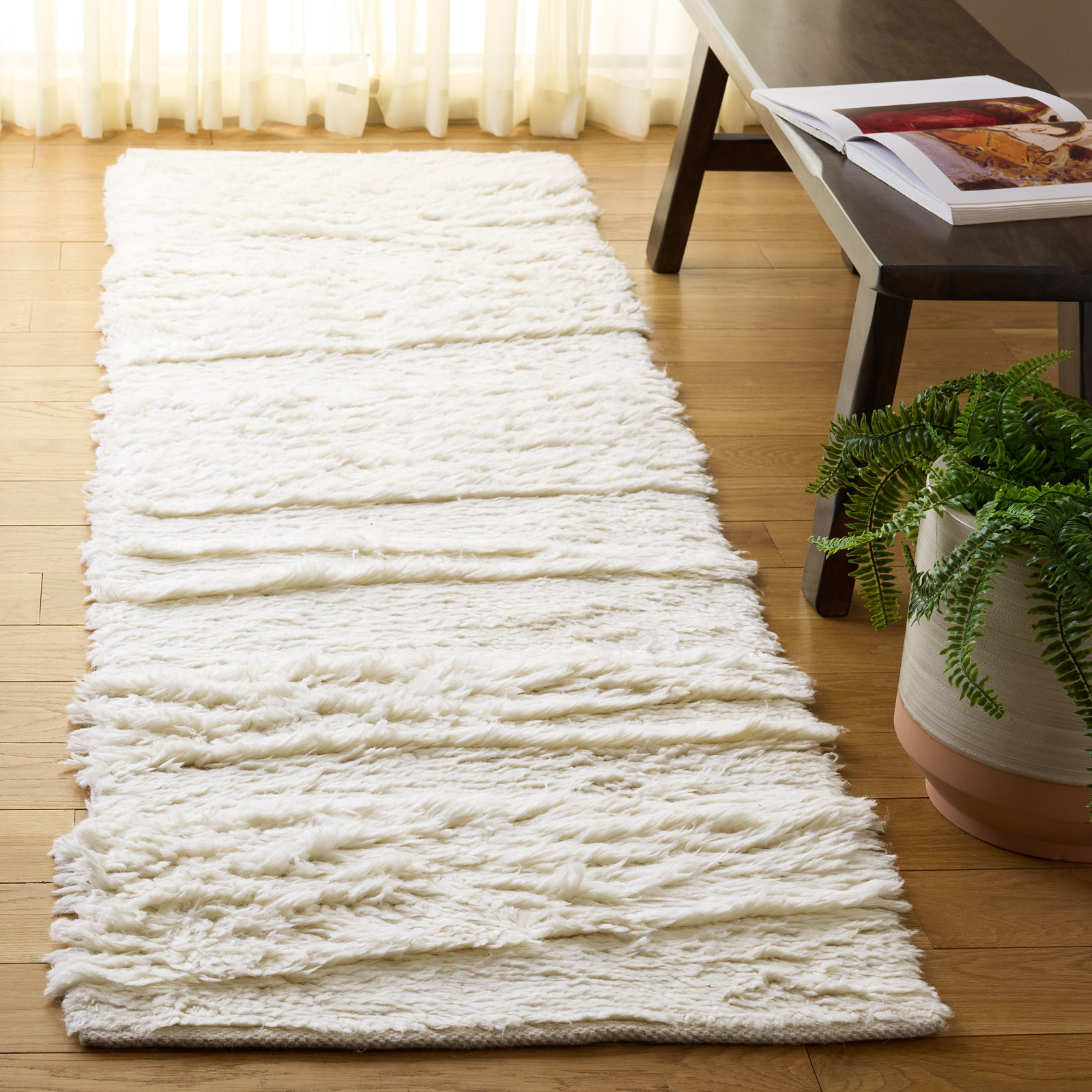 Casablanca Hand-Woven Wool Rug, Runner 2'3" x 8'