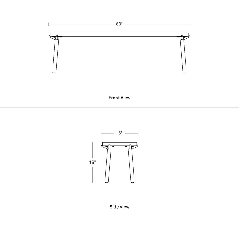 Branch Dining Bench, Oak, White