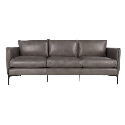  Canapé en cuir véritable 85 po Abigail