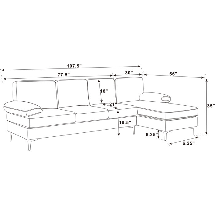 Willa Arlo Interiors Zonia 2 - Piece Upholstered Sectional & Reviews ...