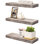 Sorbus 16" Long Floating Shelves with Invisible Mounting - Set of 3, Gray