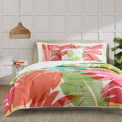 Tahiti 3 pièces Ensemble de courtepointe fuchsia