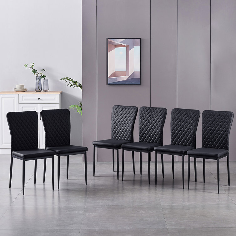Latitude Run Lelania Modern Faux Leather Upholstered Dining Chairs ...
