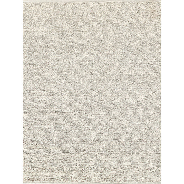 Ferretti Rectangle Wool Area Rug in Ivory