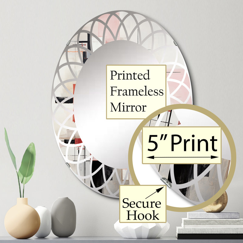 Catoctin - Miroir mural moderne ovale, 30 po x 20 po