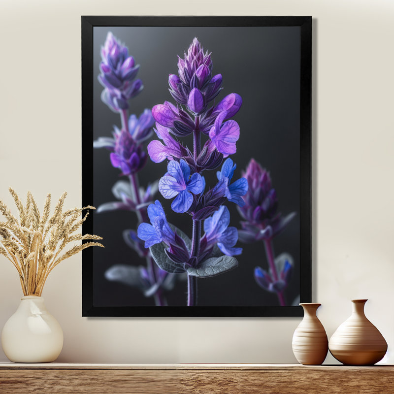 Mauve bleu, lilas, Natures Nuance - lilas, art mural, H 20 po x l 12 po x P 1 po, Toile encadrée noire simple