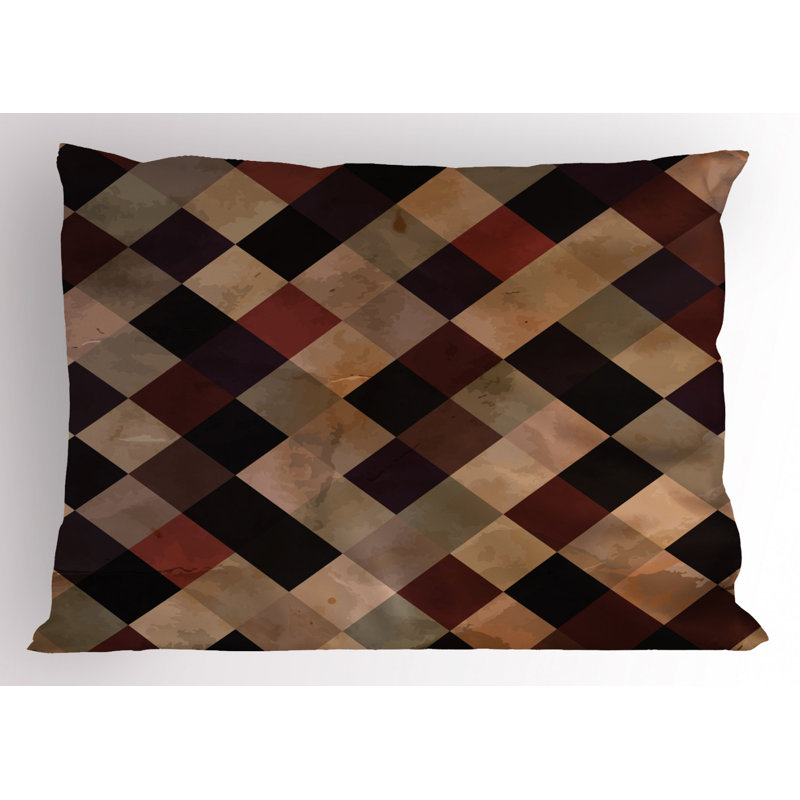 Black/Brown Polyester Microfiber Piece Sham, Twin