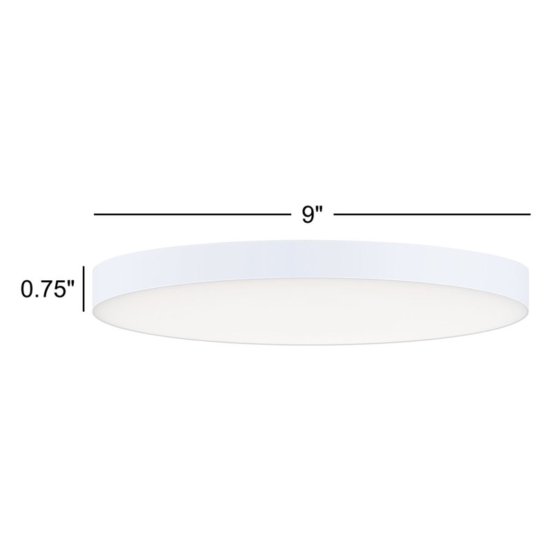 Warrenton Acrylic LED Flush Mount, 0.75" H 9" W x 9"D, Satin Nickel
