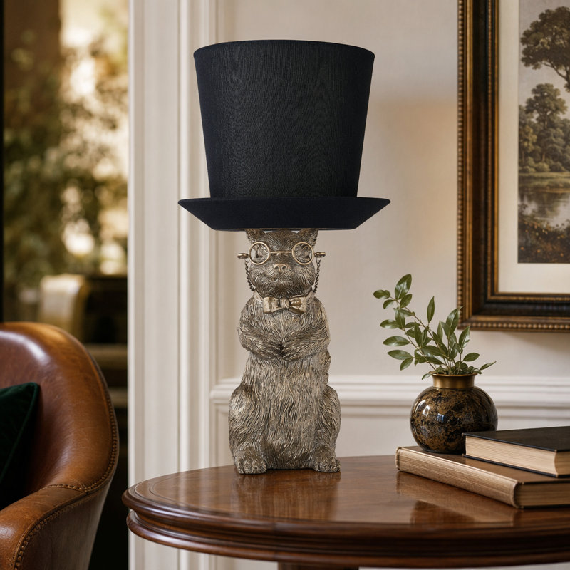 20.75" Resin Table Lamp With Black Shade