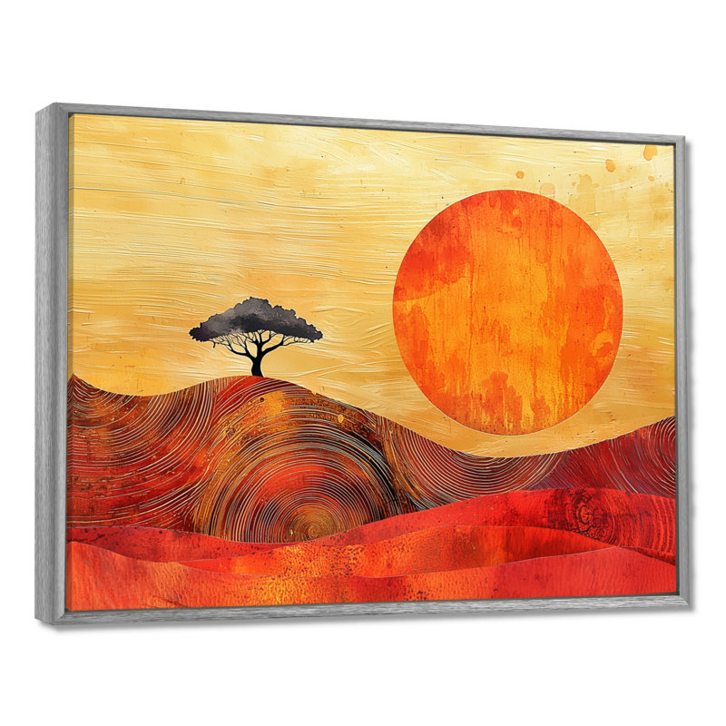 Iselda, lever de soleil, paysage du Sahara en Afrique - désert, art mural, Argent argent, H 34 po x l 44 po