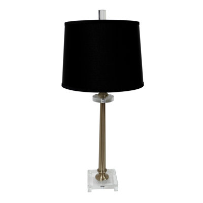 Antique Brass Lucite Table Lamp