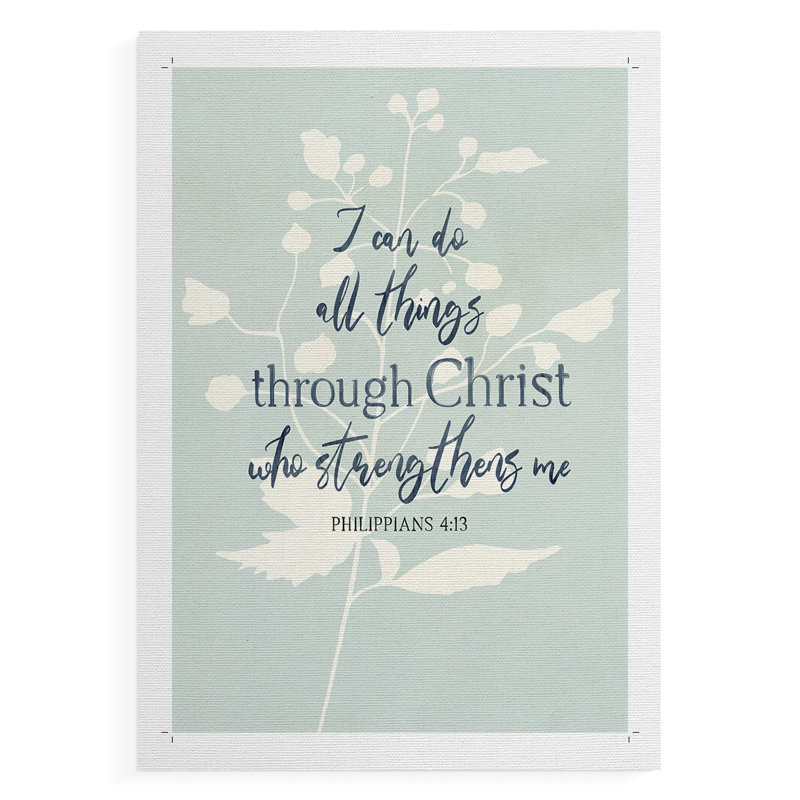 I Can Do All Things -Impression sur toile seulement - NON-CADRE, H 18 po x l 12 po